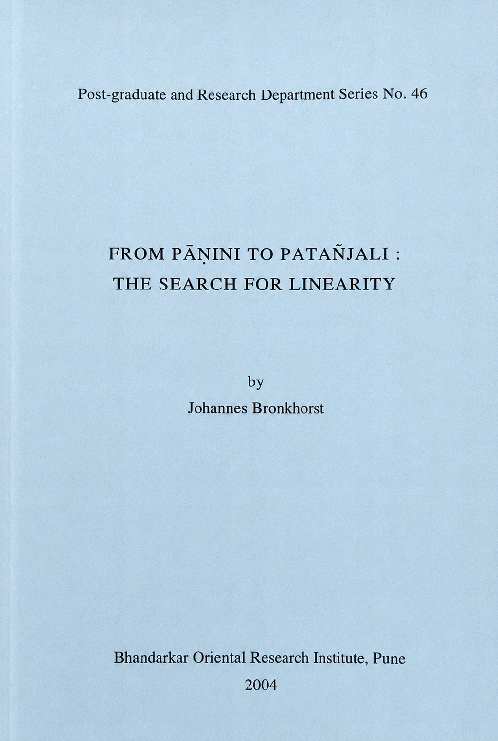 From Pāṇini to Patañjali